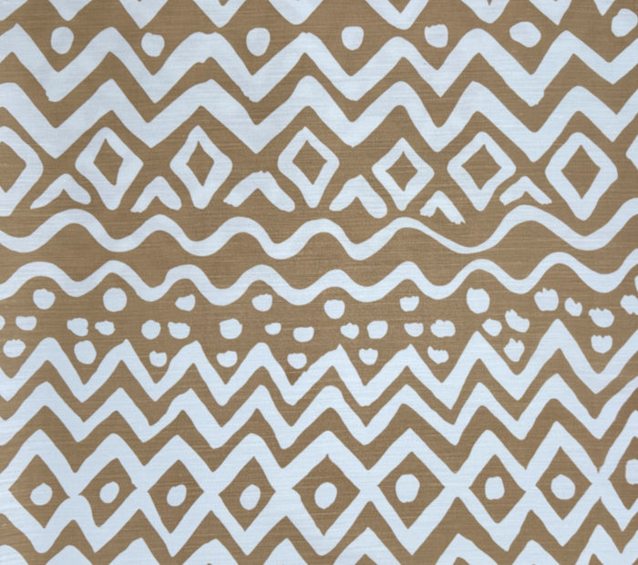 Alan Campbell Fabric: Deauville - Custom Camel II on White Belgian Linen / Cotton