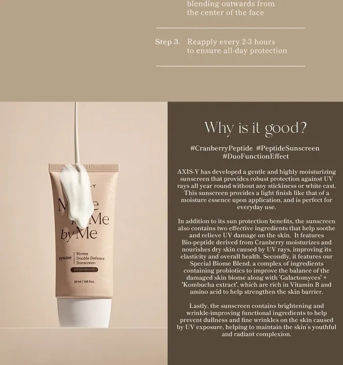 Axis Y Biome Double Defense Sunscreen SPF50+ PA++++ 50Ml