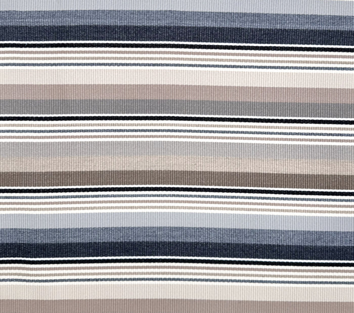 China Seas Fabric: Cabana Stripe - Multi Grays / Taupe / Black (OUTDOOR)