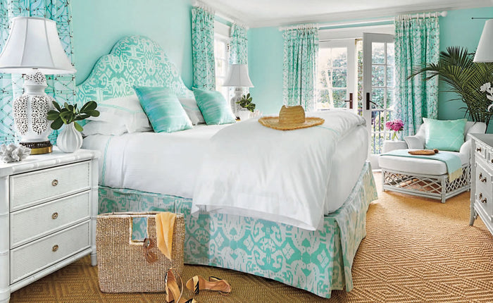China Seas Fabric: Lyford Trellis - Lilac / Lavender / Purple / Cream on Tinted Belgian Linen / Cotton