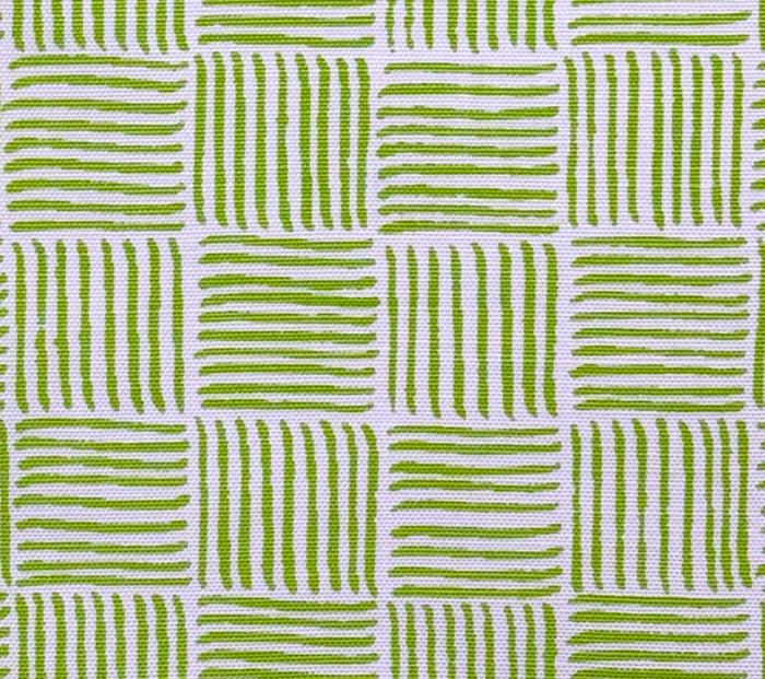 China Seas Fabric: Textura - Custom Lime Green on White Belgian Linen / Cotton