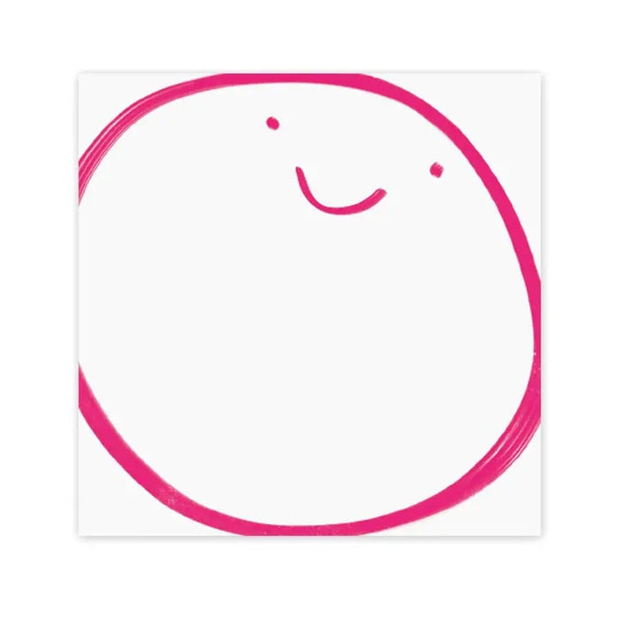 The E. FRANCES – CHUNKY NOTEPAD BIG SMILE by E. FRANCES PAPER features a playful pink smiley face on a white 6x6 notepad with thick chipboard backing.