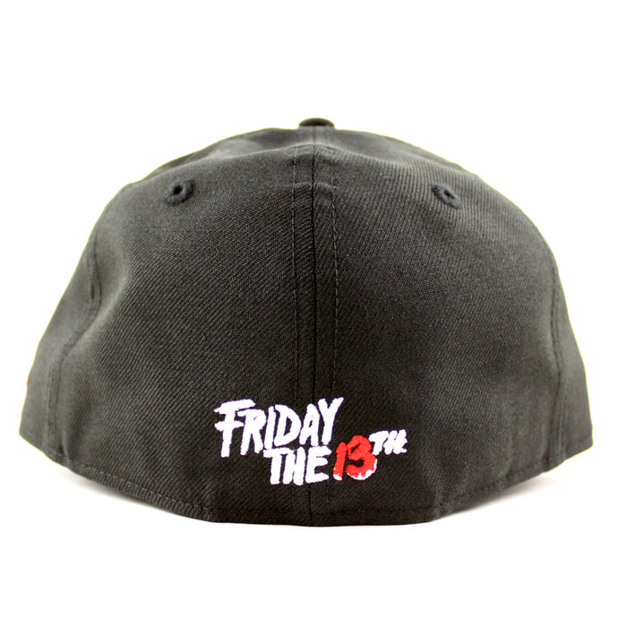 Friday the 13th Jason Head New Era 59Fifty Fitted Hat (Black Gray Under Brim)