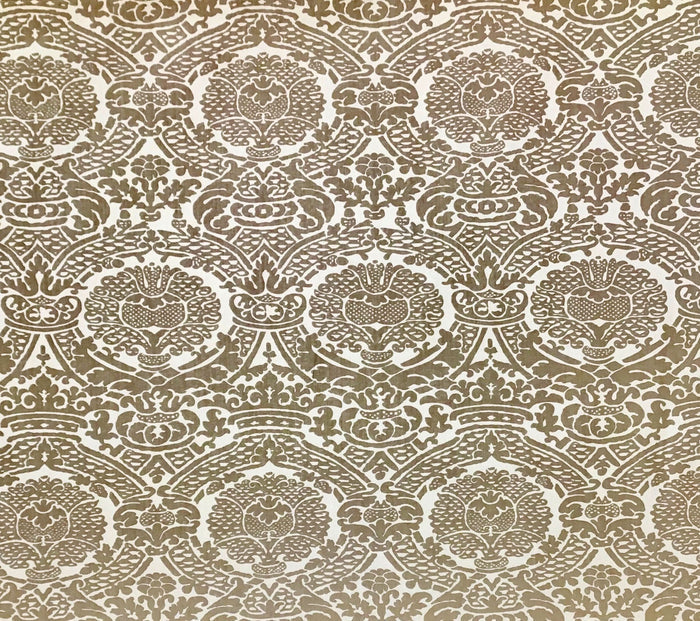 Home Couture Fabric: Principessa - Taupe On Tan 100% Washed Belgian Linen