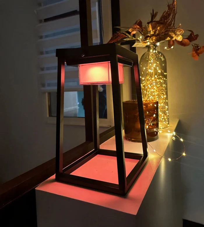 Lanterne Led solaire & Usb connectée EVADE - RGB+CCT - Pilotable avec smartphone - Intérieur & Extérieur - Lumihome