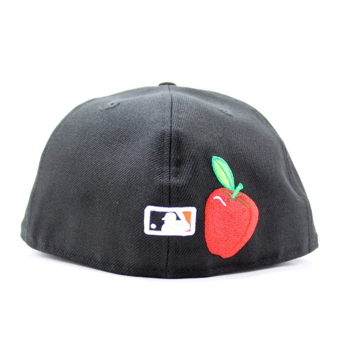 New York Mets Queens NY Patch Statue Of Liberty National Monument New Era 59Fifty Fitted Hat (Black Pink Under Brim)