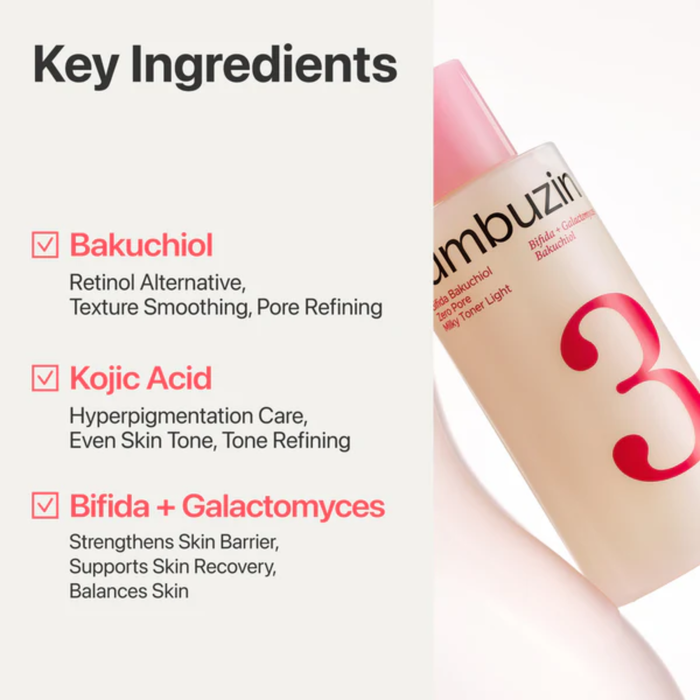 NUMBUZIN No.3 Bifida Bakuchiol Zero Pore Milky Toner Light 200ml