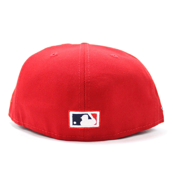 PIZZA New York Yankees 27 World Championships New Era 59Fifty Fitted Hat (Red Pink Under Brim)