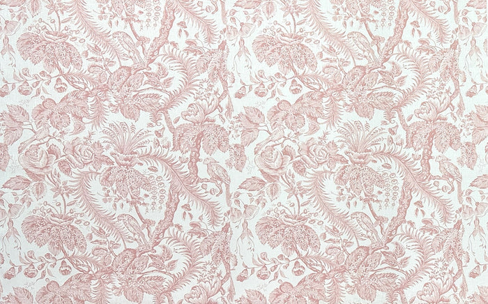 Quadrille Fabric: Bird Toile - Custom Neutral Soft Pink on 100% Linen