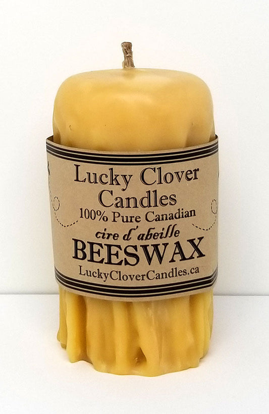 100% Pure Beeswax Hand Dripped Pillar 2"x4"