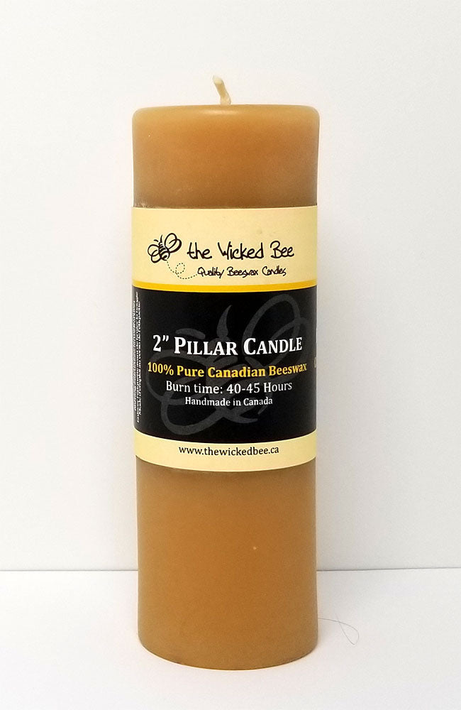 100% Pure Beeswax Pillar 2"x6"
