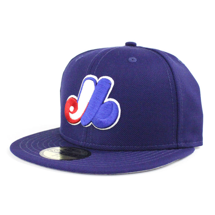 1999 2004 Montreal Expos New Era Fitted 59Fifty Hat (Blue Gray Under Brim)