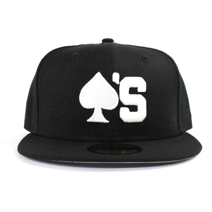 Ace of Spades New Era 59Fifty Fitted Hat (Ver 2 Glow in the Dark Black Gray Under Brim)