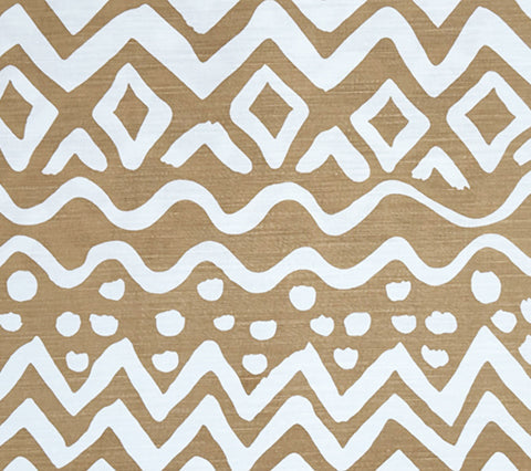 Alan Campbell Fabric: Deauville - Custom Camel II on White Belgian Linen / Cotton