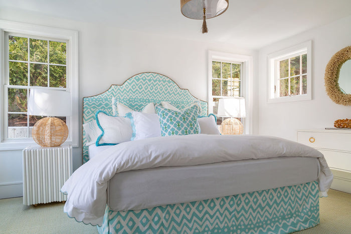 Alan Campbell Fabric: Deauville - Custom Camel II on White Belgian Linen / Cotton