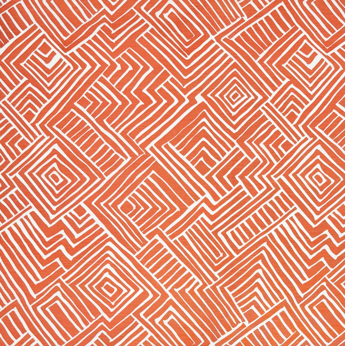 Alan Campbell Fabric: Melinda - Custom New Shrimp on Tinted Belgian Linen / Cotton