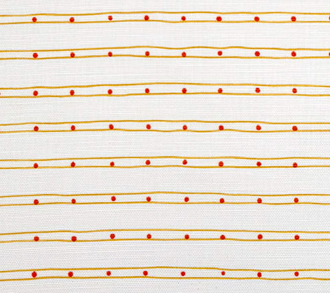 Alan Campbell Fabric: SoHo - Inca Gold Orange Dot on Tinted Belgian Linen / Cotton