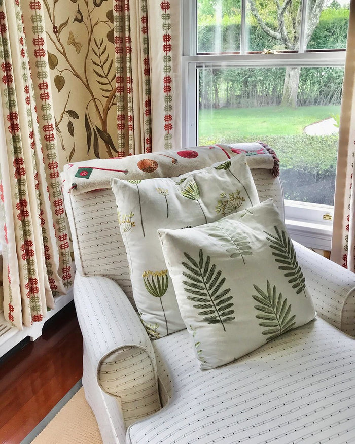 Alan Campbell Fabric: SoHo - Inca Gold Orange Dot on Tinted Belgian Linen / Cotton