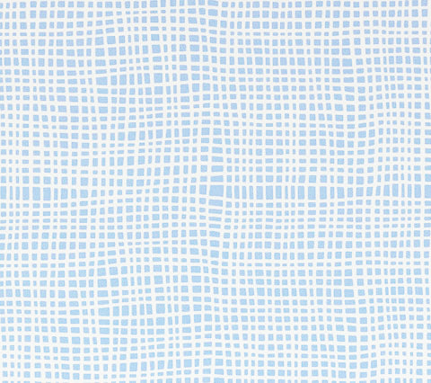 Alan Campbell Wallpaper: Criss Cross - Custom Swiss Blue on Almost White Paper (FIVE YARD MINIMUM)