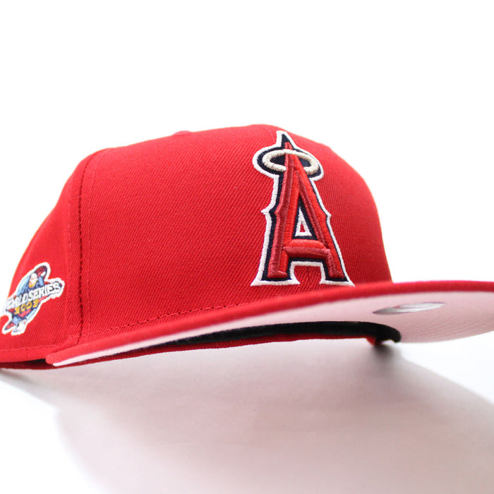 Anaheim Angels 2002 World Series New Era 59Fifty Fitted Hat (Red Pink Under Brim)