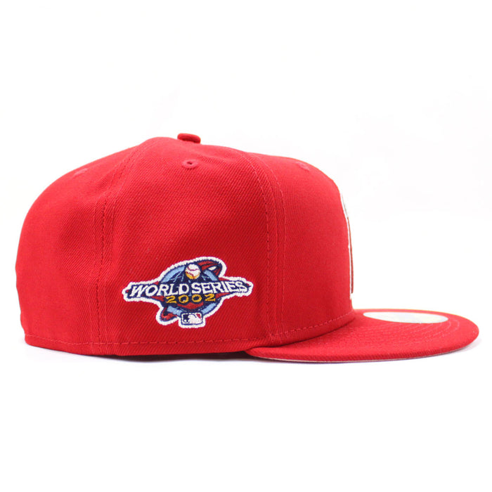 Anaheim Angels 2002 World Series New Era 59Fifty Fitted Hat (Red Pink Under Brim)