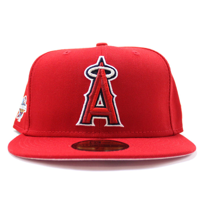 Anaheim Angels 2002 World Series New Era 59Fifty Fitted Hat (Red Pink Under Brim)