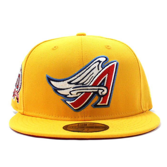 Anaheim Angels 50th Anniversary New Era 59Fifty Fitted Hat (Gold Red Under Brim)