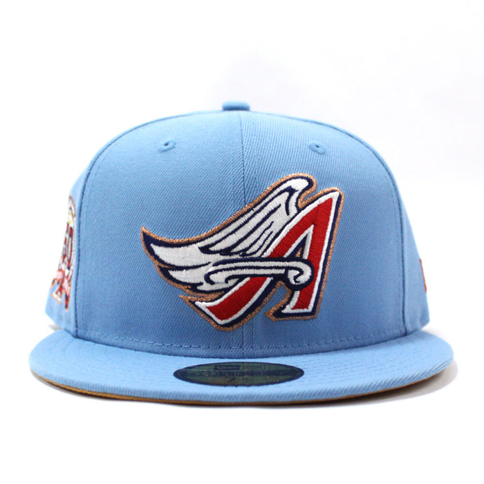 Anaheim Angels 50th Anniversary New Era 59Fifty Fitted Hat (Light blue Tan Under Brim)