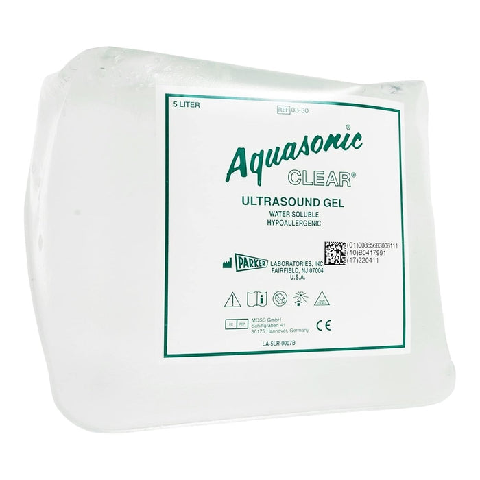 Aquasonic Clear Ultrasound Gel, High Viscosity, Nonsterile, 5 Liter Jug - 03-54-Case - LL Medico