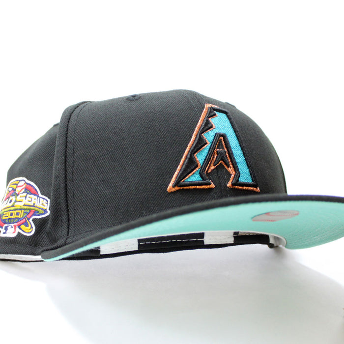 Arizona Diamondbacks 2001 World Series New Era 59Fifty Fitted Hat (A Logo Black Mint Under Brim)