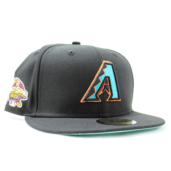 Arizona Diamondbacks 2001 World Series New Era 59Fifty Fitted Hat (A Logo Black Mint Under Brim)