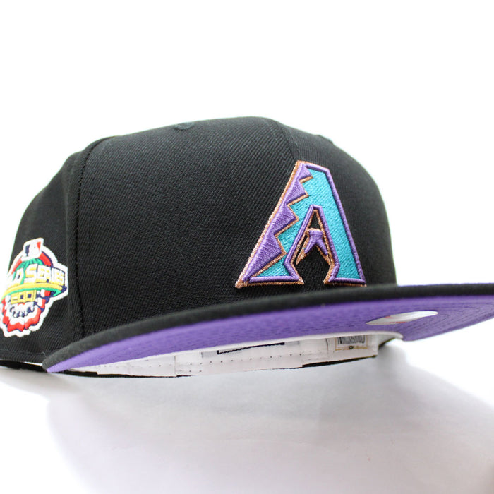 Arizona Diamondbacks 2001 World Series New Era 59Fifty Fitted Hat (Black Purple Under Brim)
