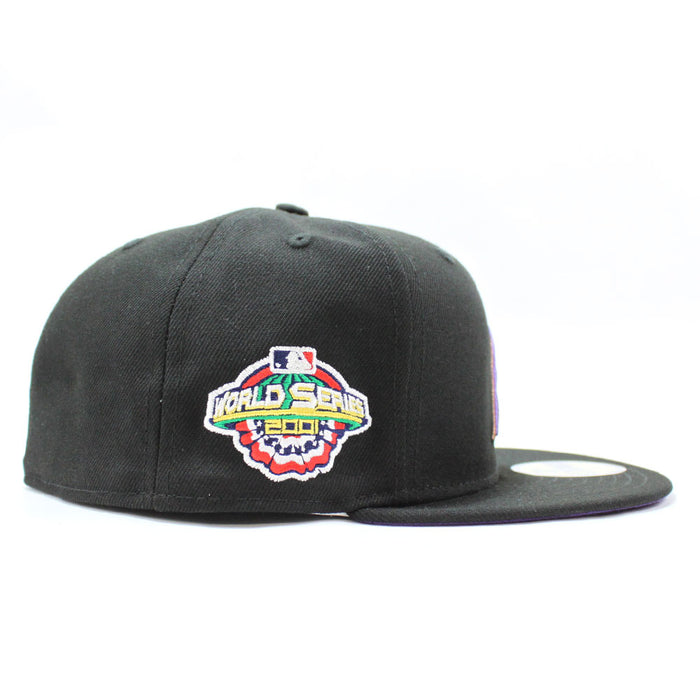 Arizona Diamondbacks 2001 World Series New Era 59Fifty Fitted Hat (Black Purple Under Brim)