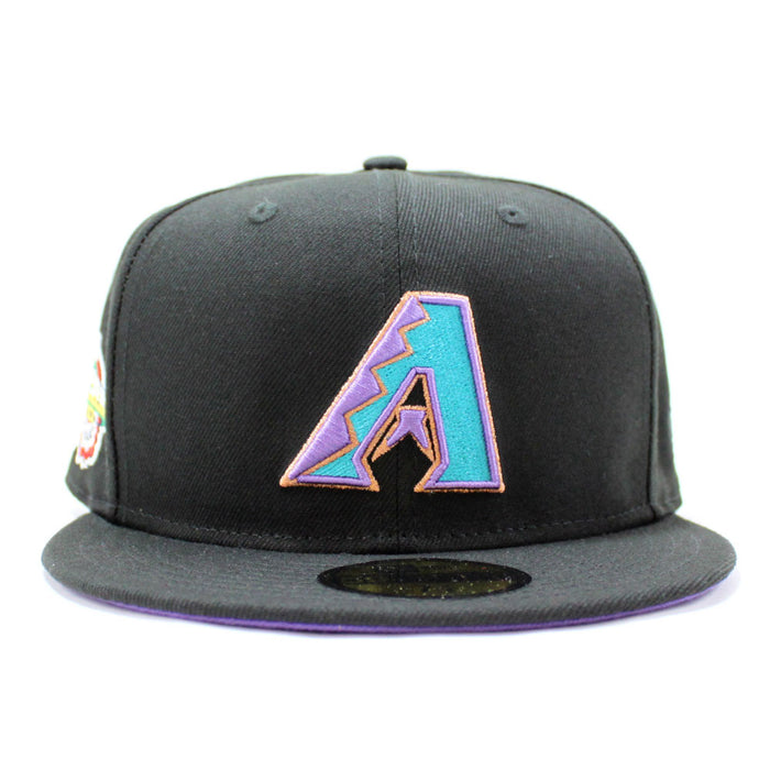 Arizona Diamondbacks 2001 World Series New Era 59Fifty Fitted Hat (Black Purple Under Brim)