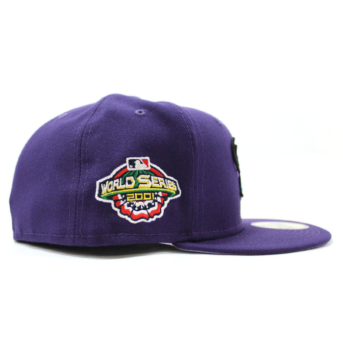 Arizona Diamondbacks 2001 World Series New Era 59Fifty Fitted Hat (D Logo Purple Lavender Under Brim)