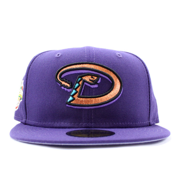 Arizona Diamondbacks 2001 World Series New Era 59Fifty Fitted Hat (D Logo Purple Lavender Under Brim)