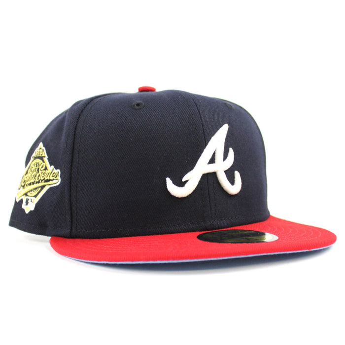 Atlanta Braves 1995 World Series New Era 59Fifty Fitted Hat (Navy Red Blue Under Brim)