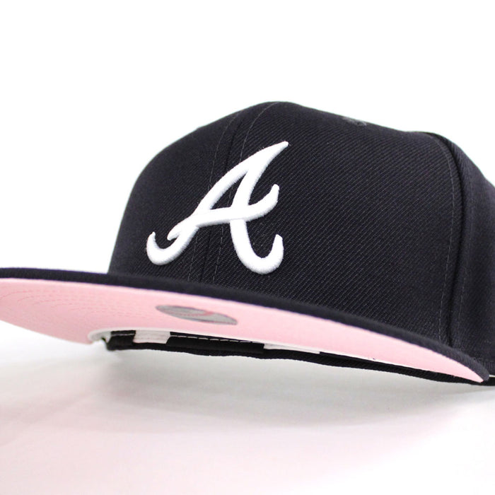 Atlanta Braves New Era 59Fifty Fitted Hat (Team Color Pink Under Brim)