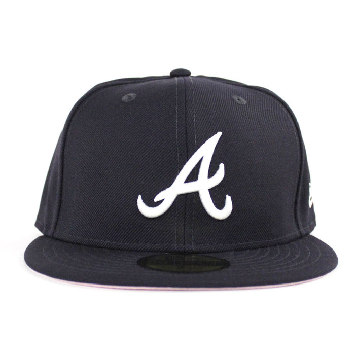 Atlanta Braves New Era 59Fifty Fitted Hat (Team Color Pink Under Brim)
