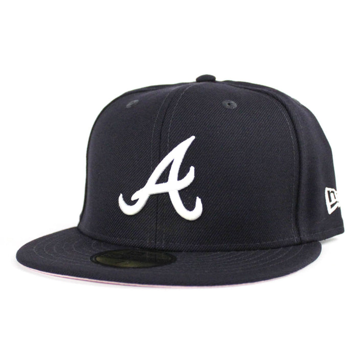 Atlanta Braves New Era 59Fifty Fitted Hat (Team Color Pink Under Brim)