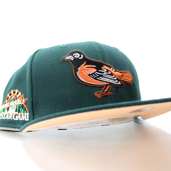 Baltimore Orioles 1998 All-Star Game 59Fifty New Era Fitted Hat (Dark Green Peach Under Brim)