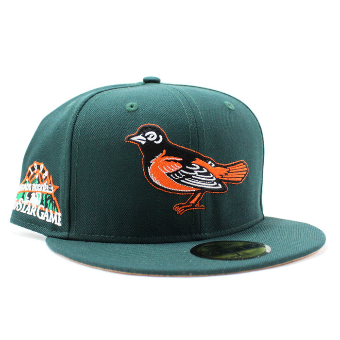 Baltimore Orioles 1998 All-Star Game 59Fifty New Era Fitted Hat (Dark Green Peach Under Brim)
