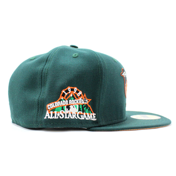 Baltimore Orioles 1998 All-Star Game 59Fifty New Era Fitted Hat (Dark Green Peach Under Brim)
