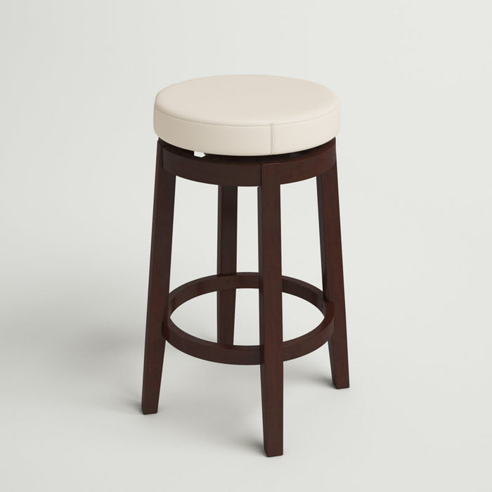 Baylis Swivel Upholstered Stool with Solid Wood Frame