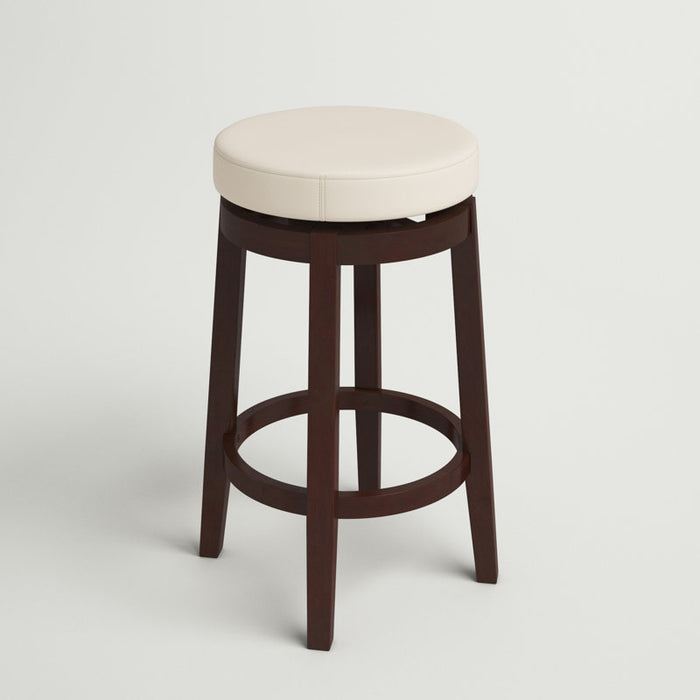Baylis Swivel Upholstered Stool with Solid Wood Frame