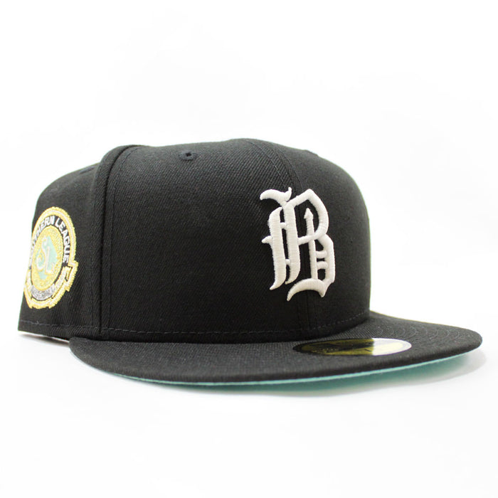 Birmingham Barons Southern League Patch New Era 59Fifty Fitted hats (Glow in the Dark Black Mint UNDER BRIM)