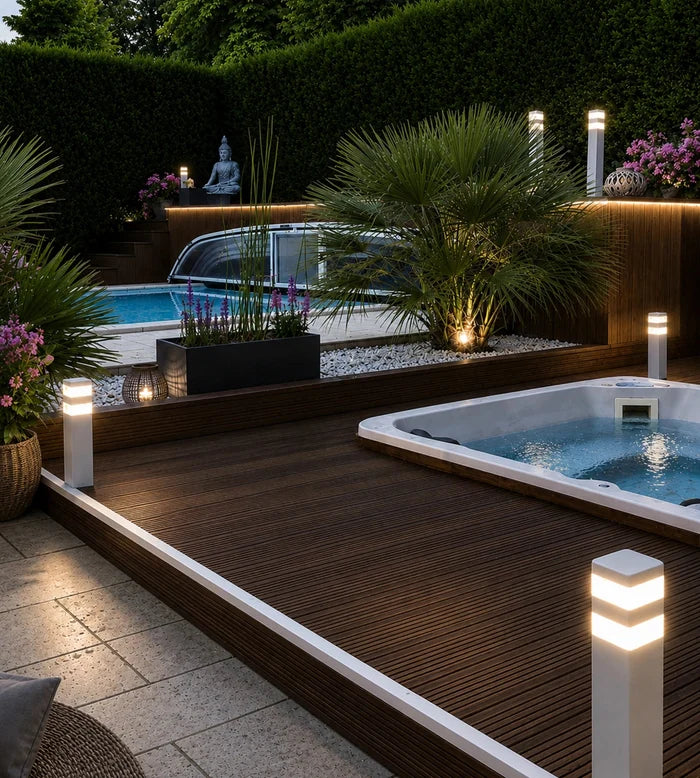 Borne Led Pyramide abords de piscine - 12V - 1000 lumens - 4000K - Lumihome