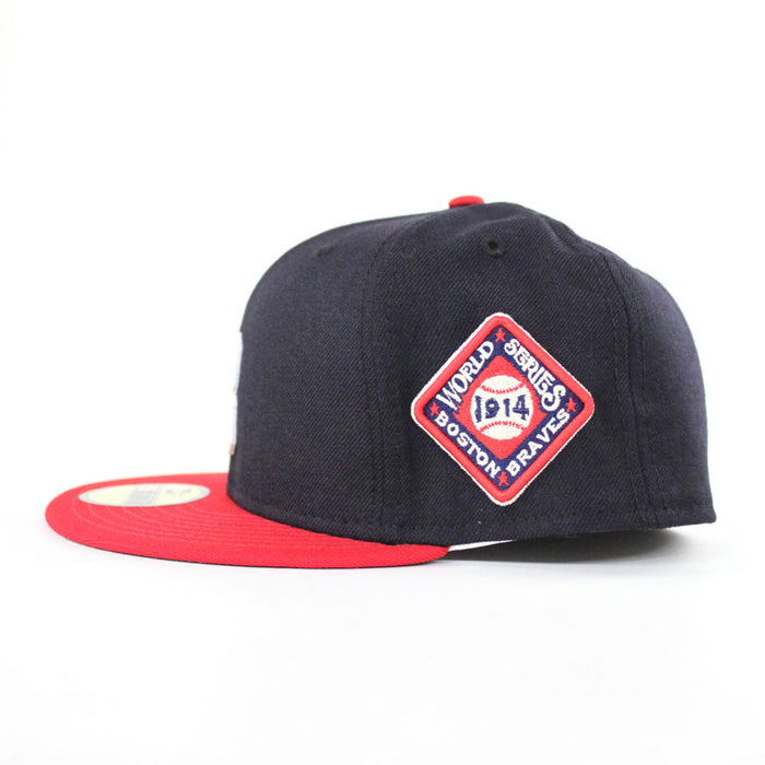 Boston Braves 1914 World Series New Era 59Fifty Fitted Hat (Navy Red Green Under Brim)