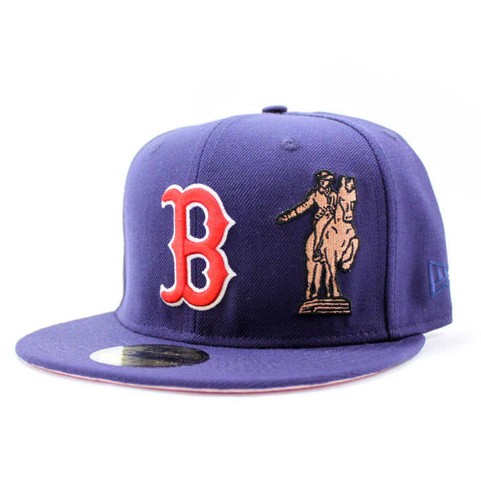 Boston Red Sox 8 WORLD SERIES CHAMPIONS New Era 59Fifty Fitted Hat (Navy Pink Under Brim)