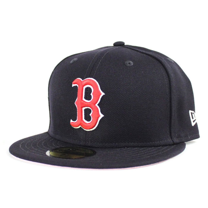 Boston Red Sox New Era 59Fifty Fitted Hat (Team Color Pink Under Brim)